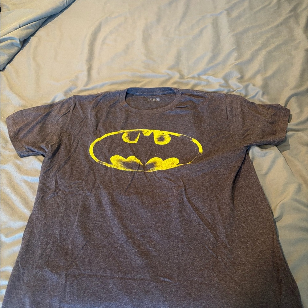 Gray T-Shirt with Yellow Batman Logo